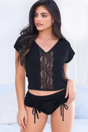 Lace Inset Sleep Short Set