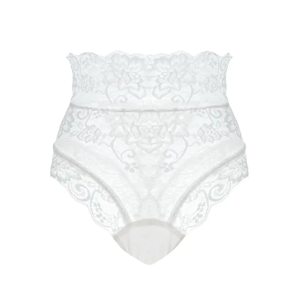 Ladies Sexy See-through High Waist Hollow out Lace Lingerie