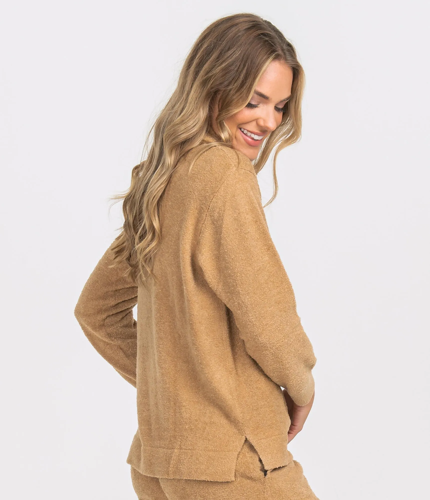 LADIES SOUTHERN SHIRT DREAMLUXE TURTLENECK SWEATER - BOURBON