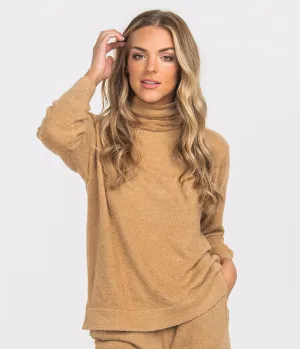 LADIES SOUTHERN SHIRT DREAMLUXE TURTLENECK SWEATER - BOURBON