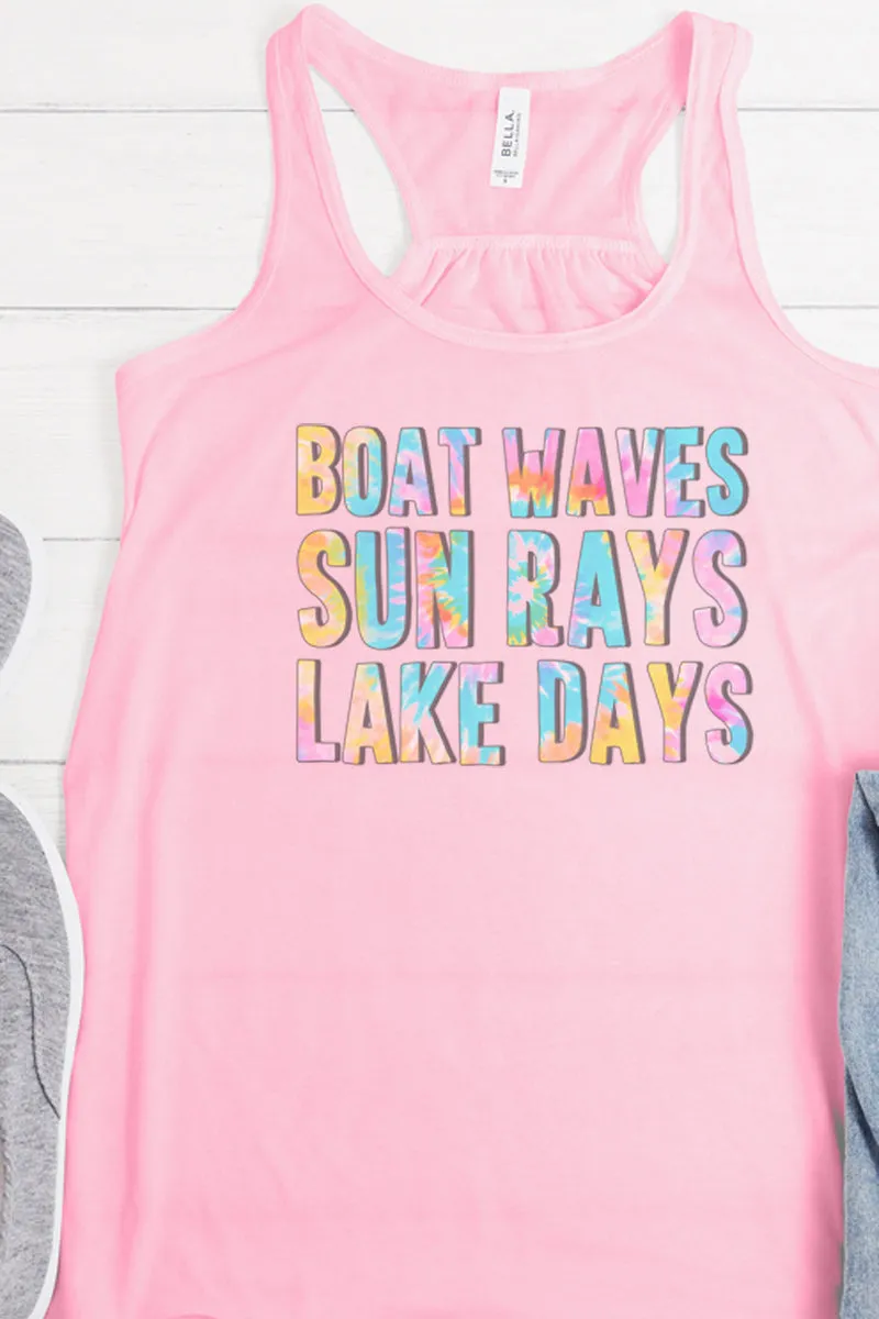 Lake Days Tie Dye Flowy Racerback Tank