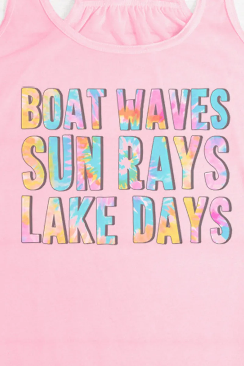Lake Days Tie Dye Flowy Racerback Tank