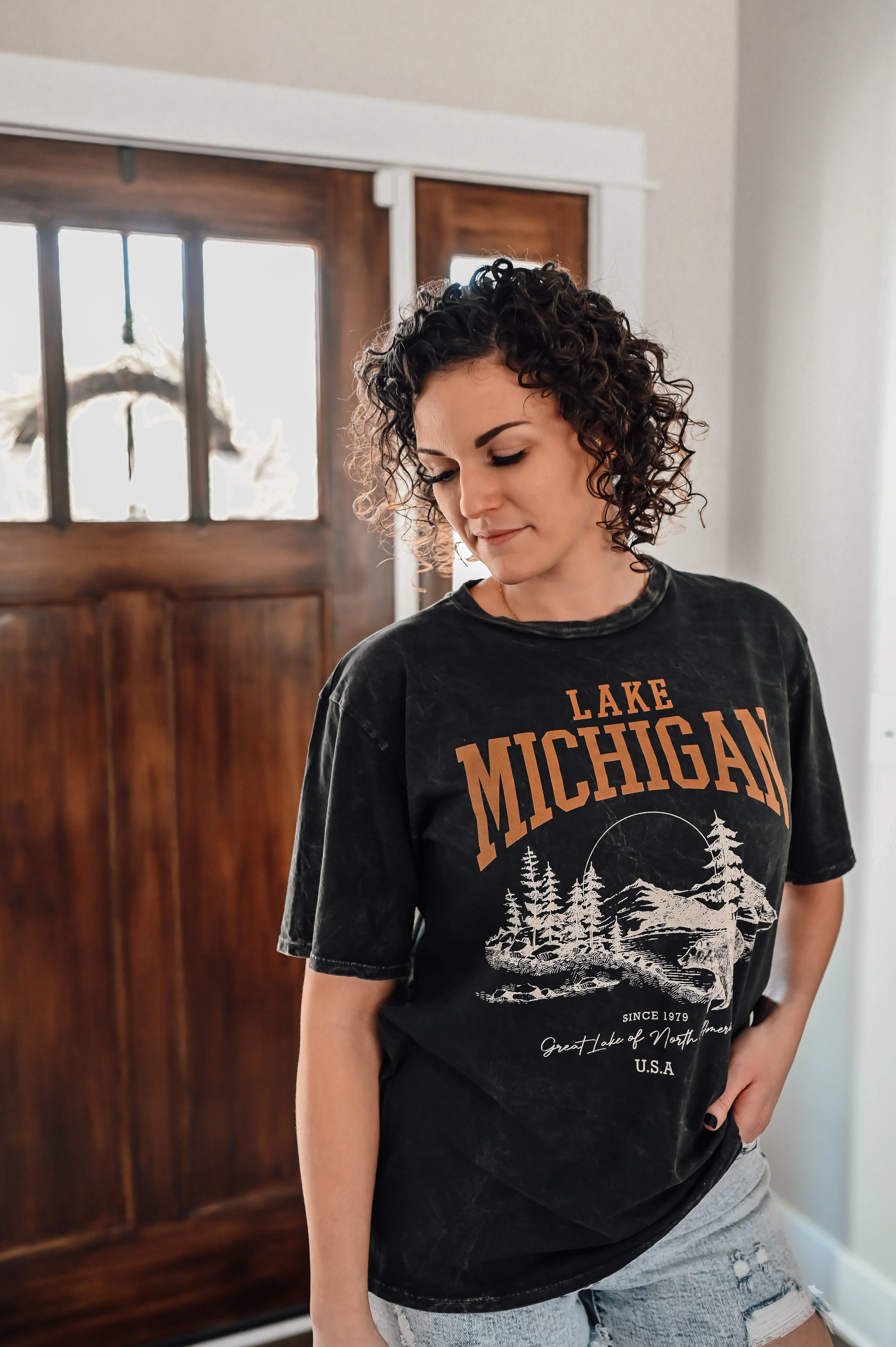 Lake Michigan Oversized Mineral Wash Tee *FINAL SALE*
