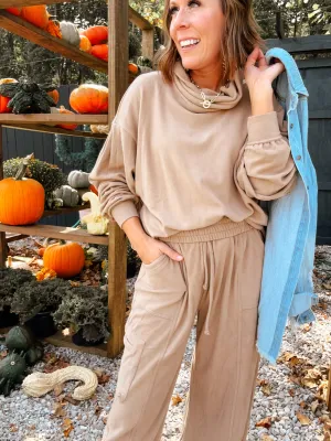 Latte Brushed Hacci Jogger Pant