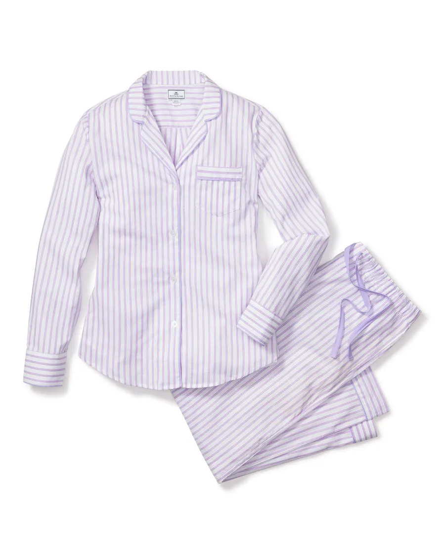 Lavender French Ticking Pajama Set
