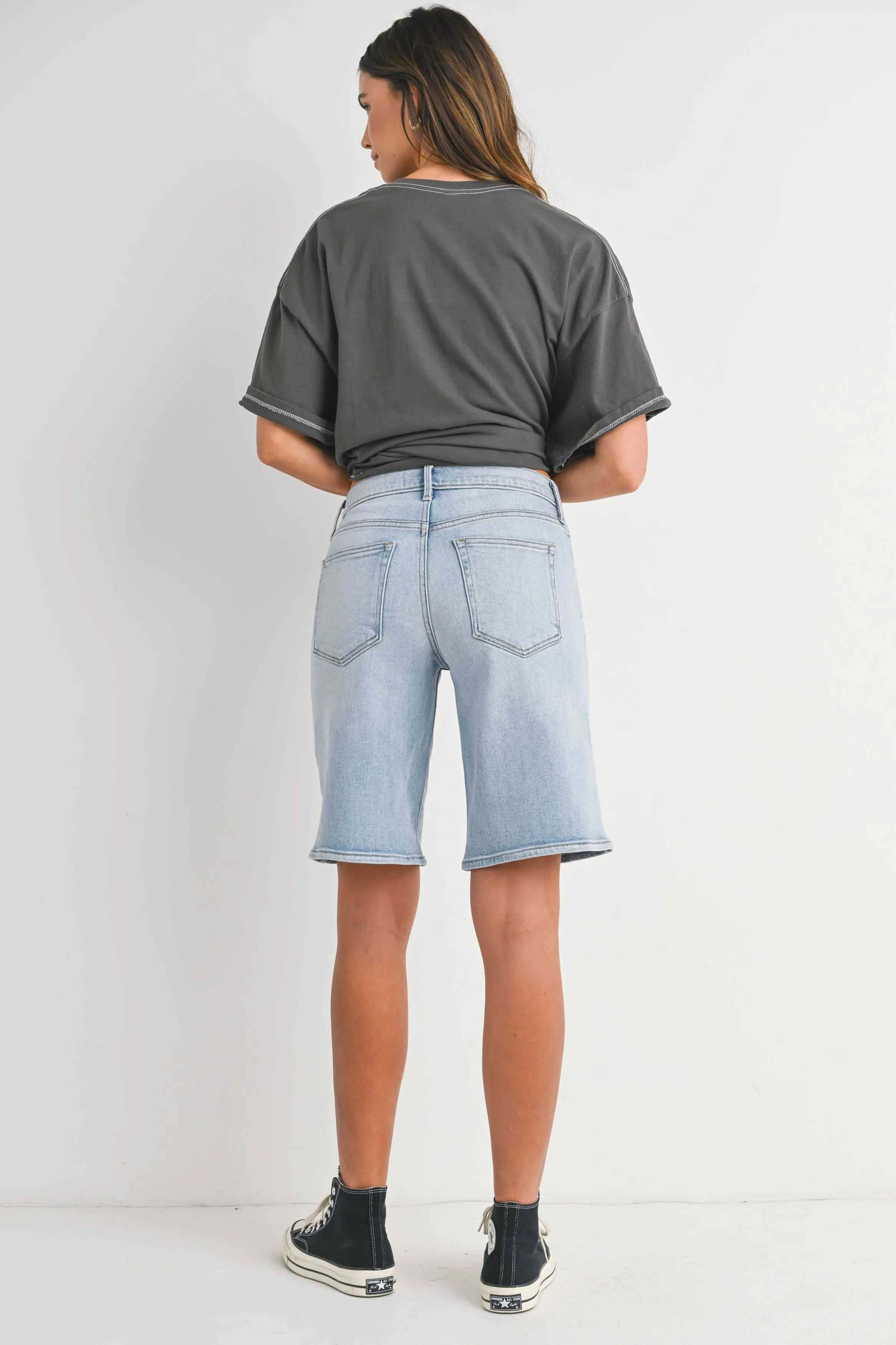 Light Wash Denim Jorts
