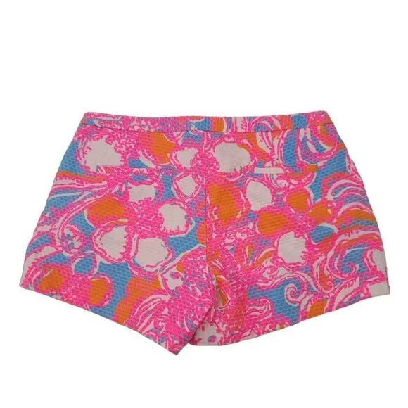 Lilly Pulitzer Shorts 10 Pink Floral BarbieCore Barbie Orange Lily Adie