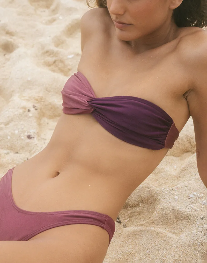 Linda Twist Bikini Top in Deep Mauve Plum
