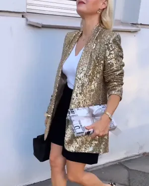 Liona - Golden Sequin Vest