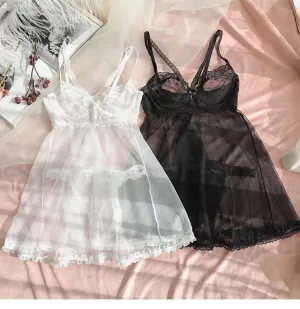 Lisa Mesh Lace Sleepwear - White