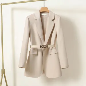 Lisanna - Elegant long blazer with belt for women