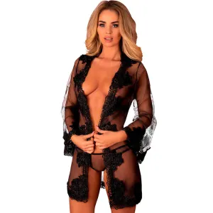 LIVCO CORSETTI FASHION - HERINA LC XG056 DRESSING GOWN   PANTY BLACK ONE SIZE