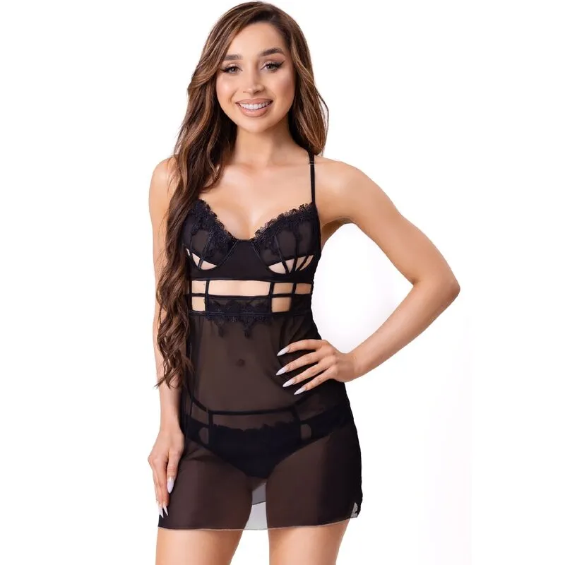 LIVCO CORSETTI FASHION - MAIA 20247 BABYDOLL   THONG BLACK S/M