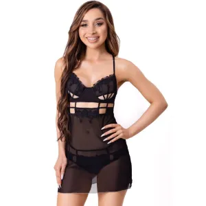 LIVCO CORSETTI FASHION - MAIA 20247 BABYDOLL   THONG BLACK S/M