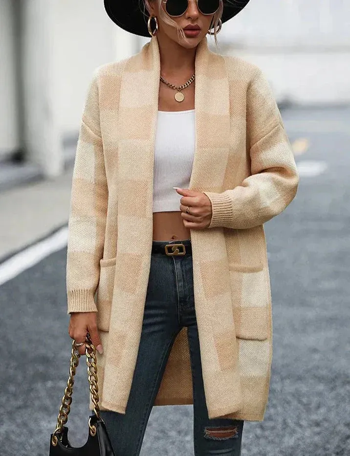 Élodie - Checked midi cardigan