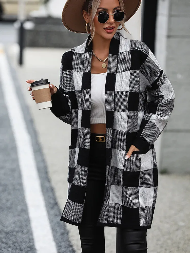 Élodie - Checked midi cardigan