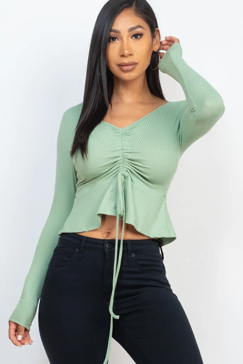 Long Sleeve Peplum Top
