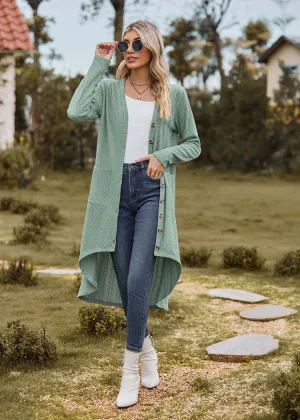 Éloïse - Long green cardigan