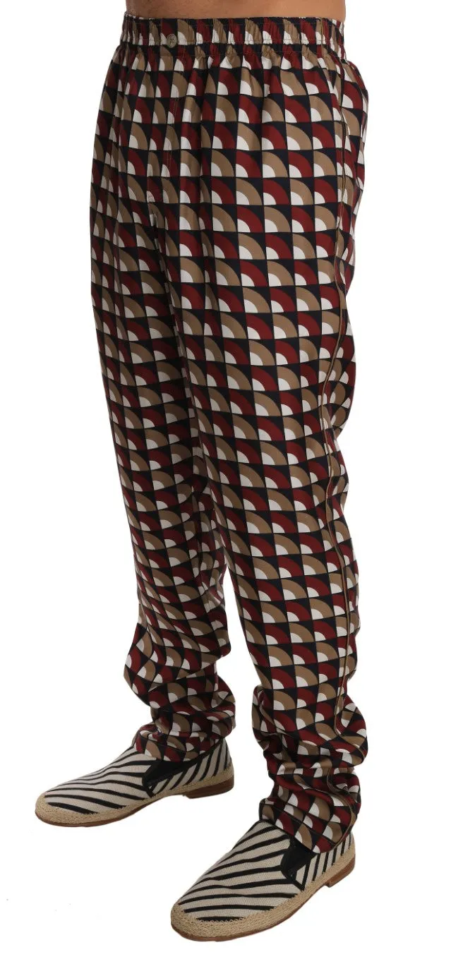 Lounge Bordeaux Beige Silk Pants