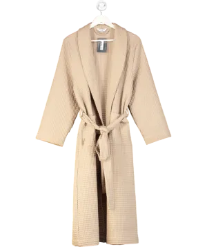 Lounge Underwear Beige Waffle Dressing Gown UK XS/S