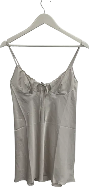 Lounge Underwear Grey Bow Satin Nightdress UK S
