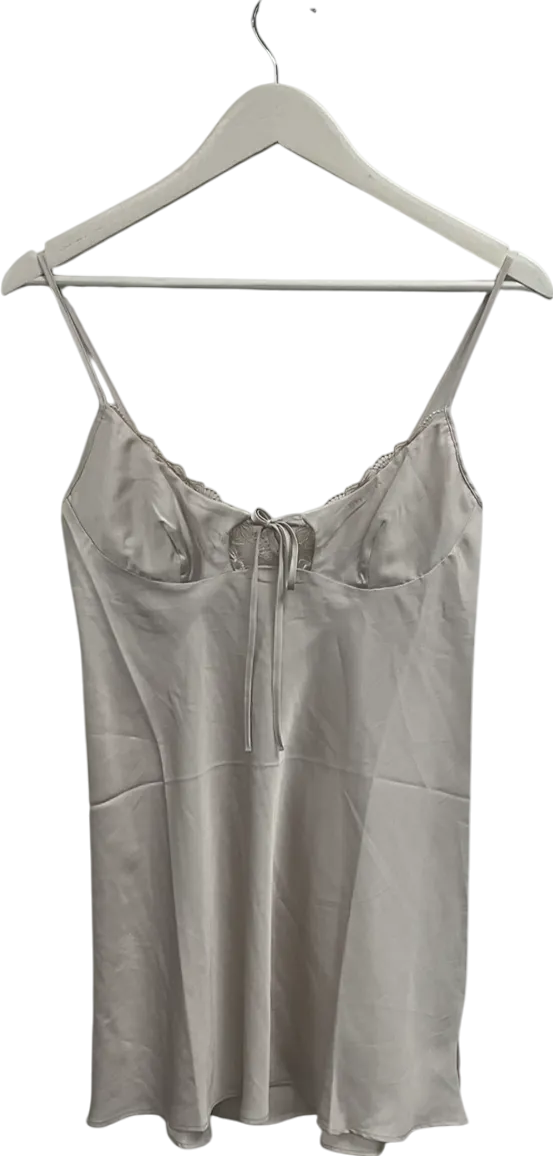 Lounge Underwear Grey Bow Satin Nightdress UK S
