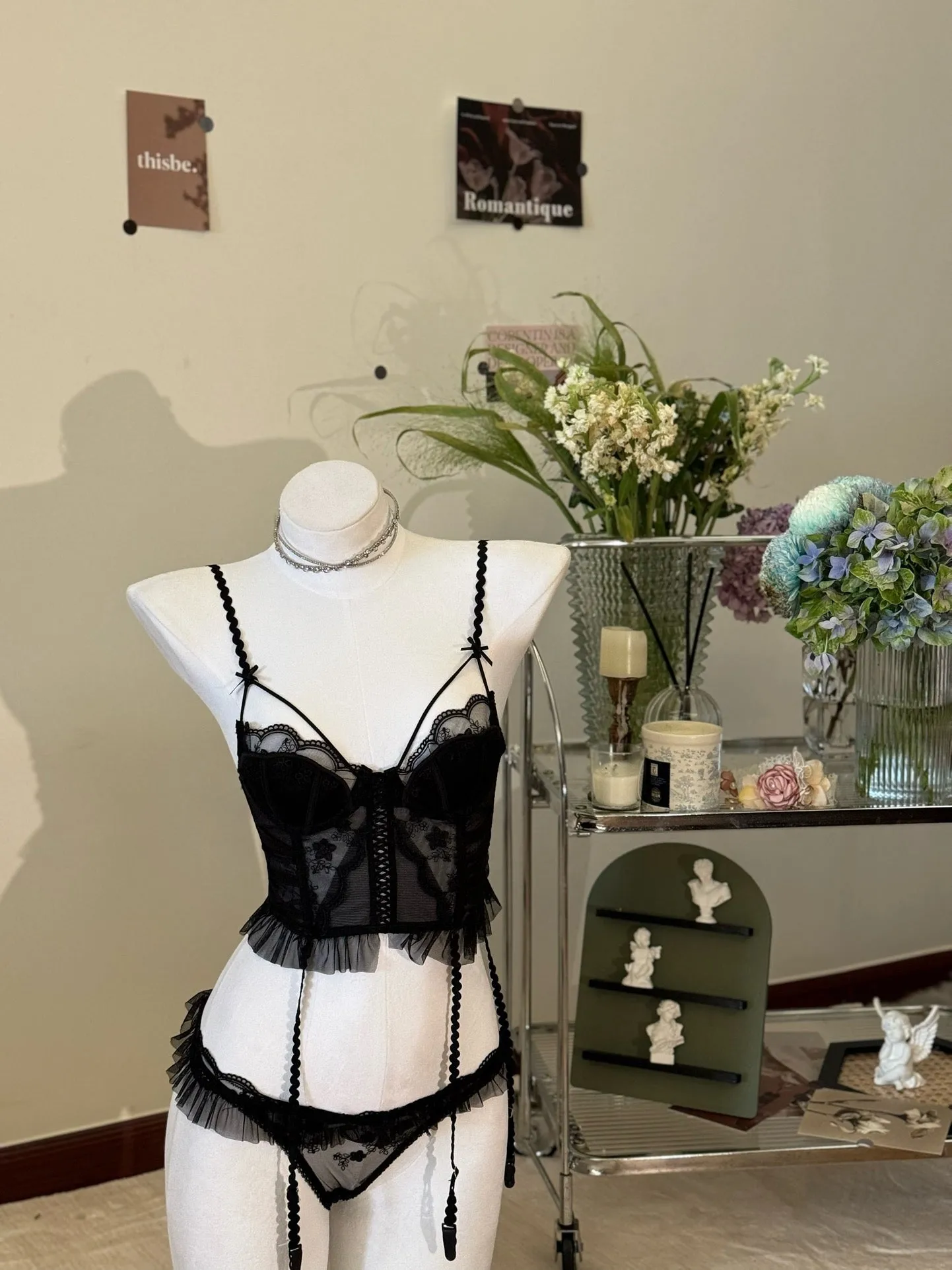 Love Sickness Black Sexy Lingerie Set