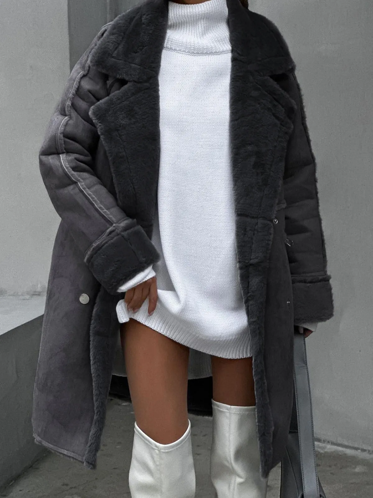 Lucie - Trendy fur trench coat
