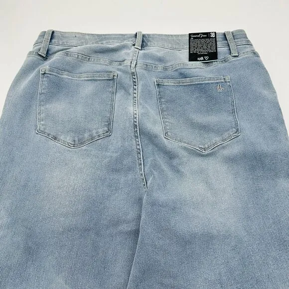 Lularoe Seamed Jeans High Rise Straight Leg Stretch Light Wash Womens Sz 36 NWT