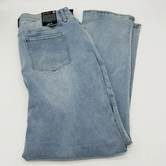 Lularoe Seamed Jeans High Rise Straight Leg Stretch Light Wash Womens Sz 36 NWT