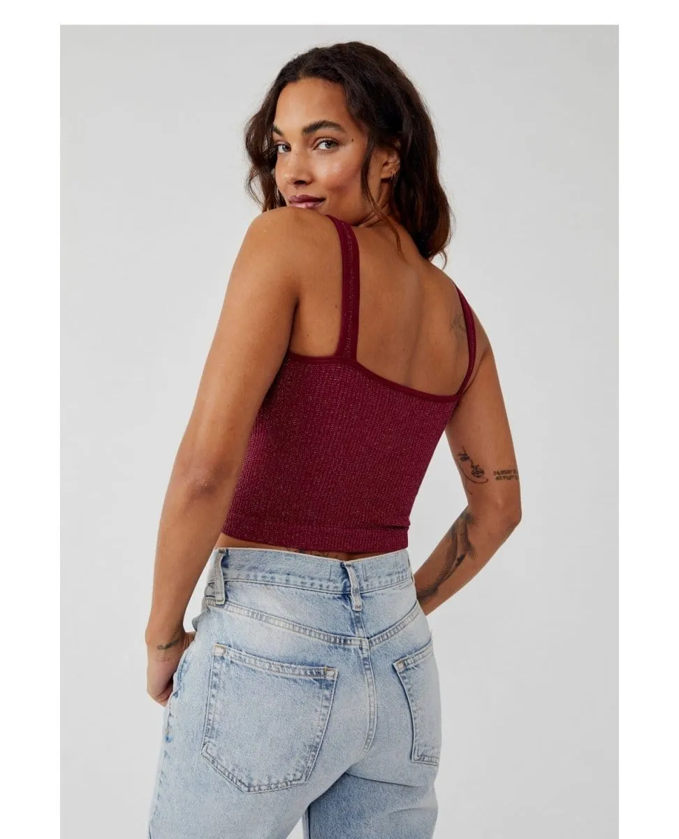 Lurex Solid Rib Brami Berry Wine Combo