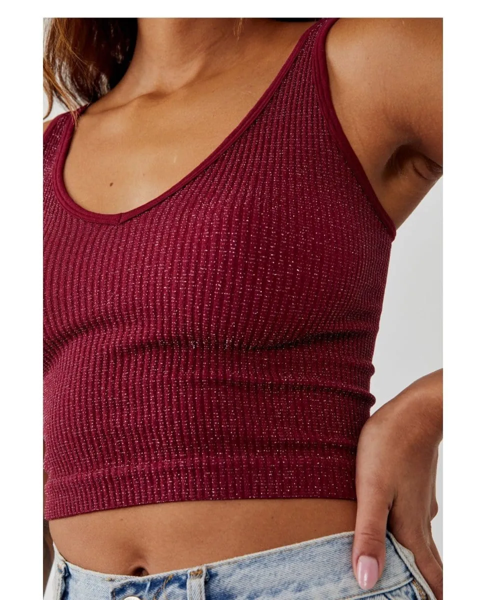 Lurex Solid Rib Brami Berry Wine Combo