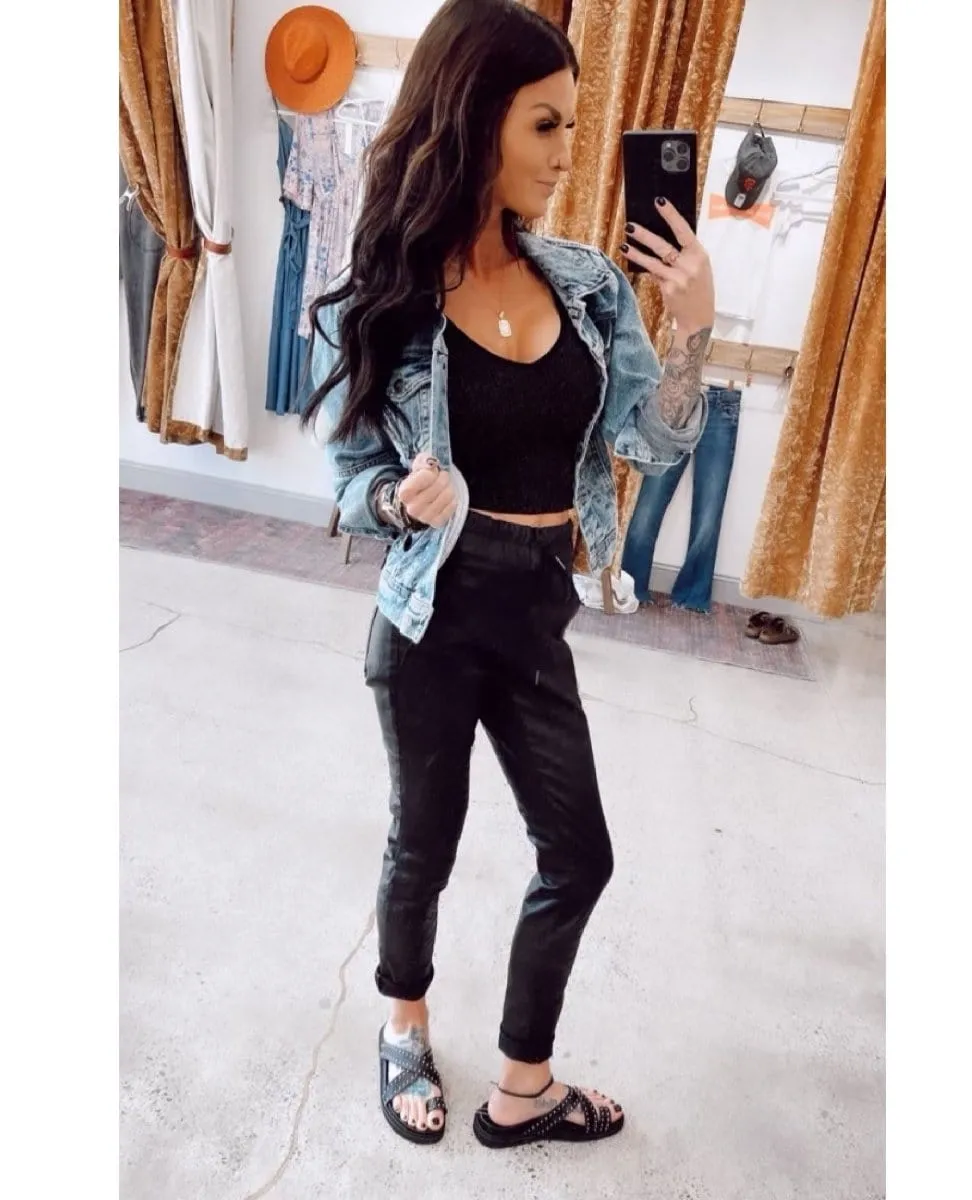 Lurex Solid Rib Brami Black Combo