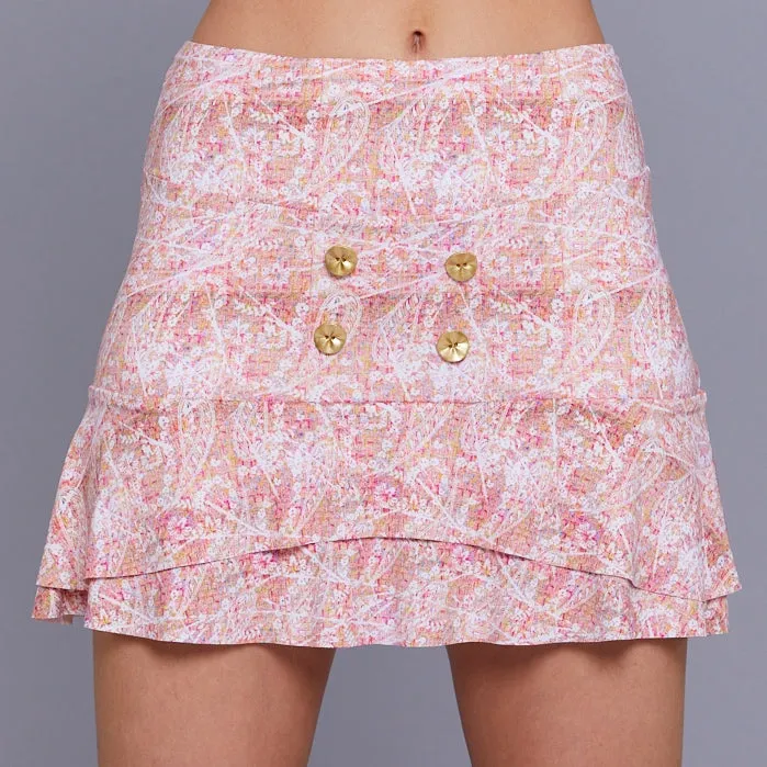 Lush Weave Two Tier 15" Skort (with buttons)