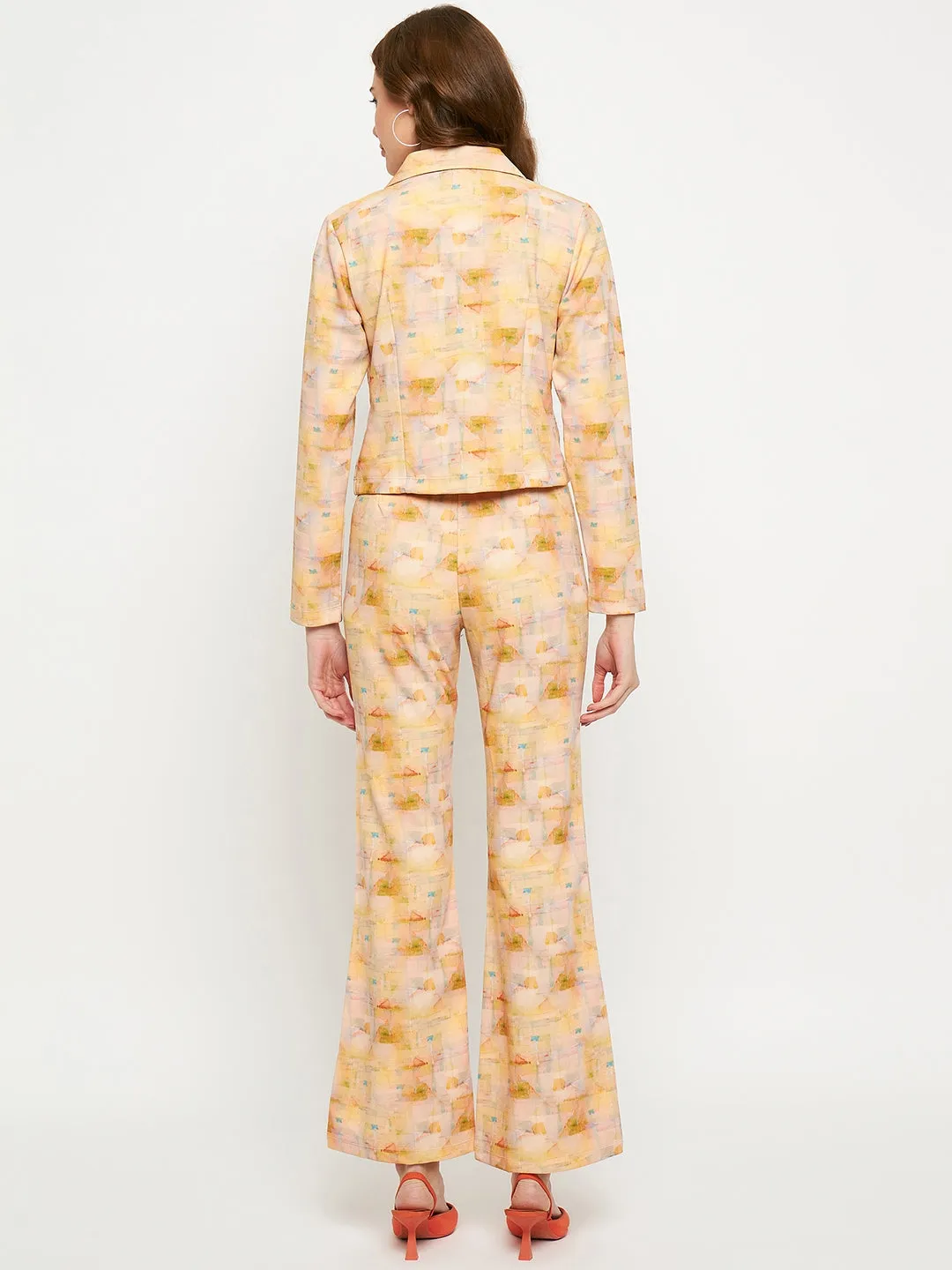 Madame Peach Abstract Print Co-Ord Set