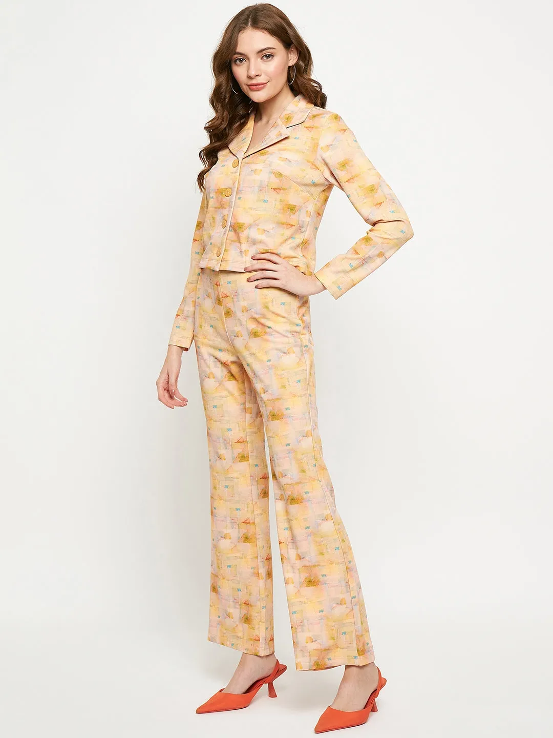 Madame Peach Abstract Print Co-Ord Set
