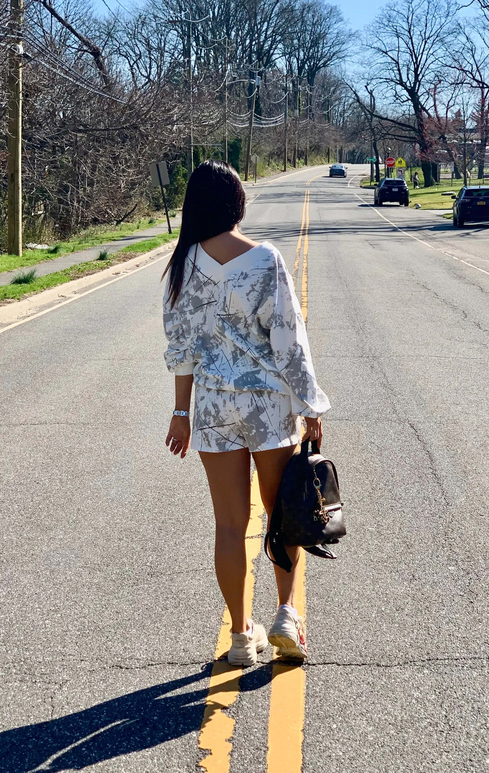 MADDY COTTON SHORTS ( WHITE/GRAY)