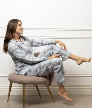 Magnolia Lounge Classic PJ Set - Moss Check