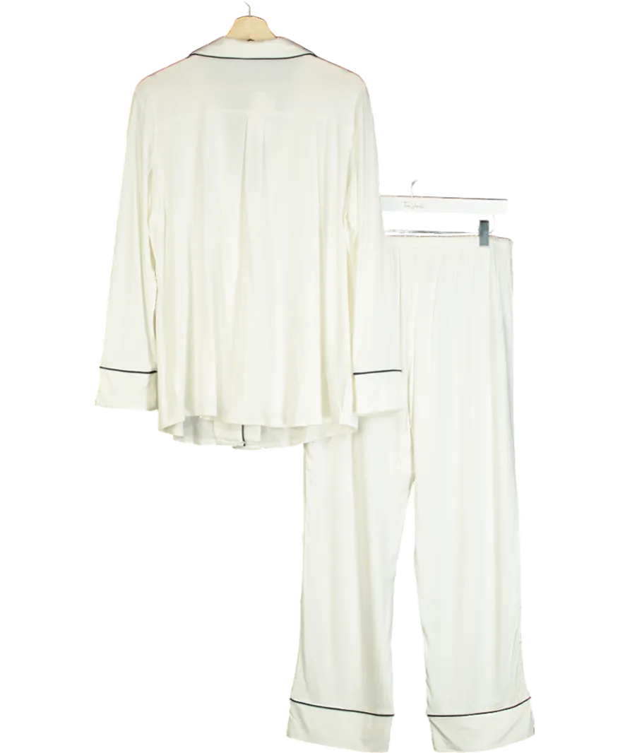 MANGO White Two-piece Pyjamas With Piping UK L