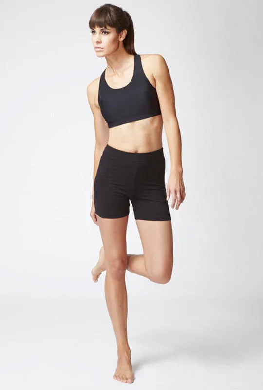 Medium Compression Waisted Micron Short Black