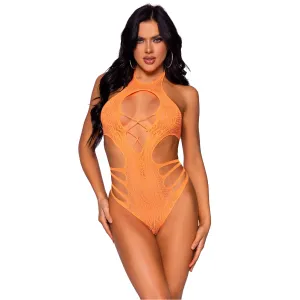 Meet Me in Malibu Lace Bodysuit - Neon Orange O/S