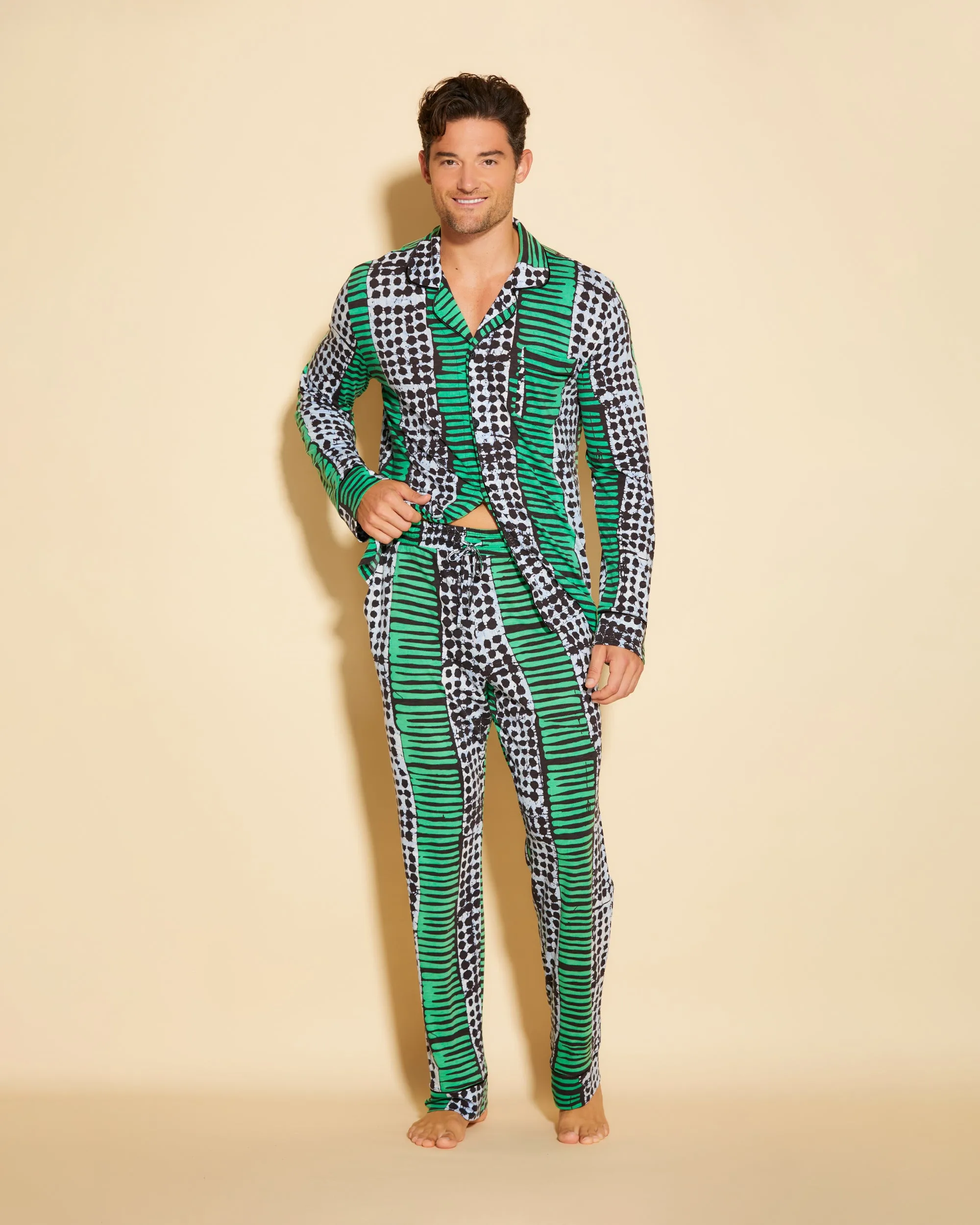 Men's Classic Long Sleeve Top & Pant Pajama Set