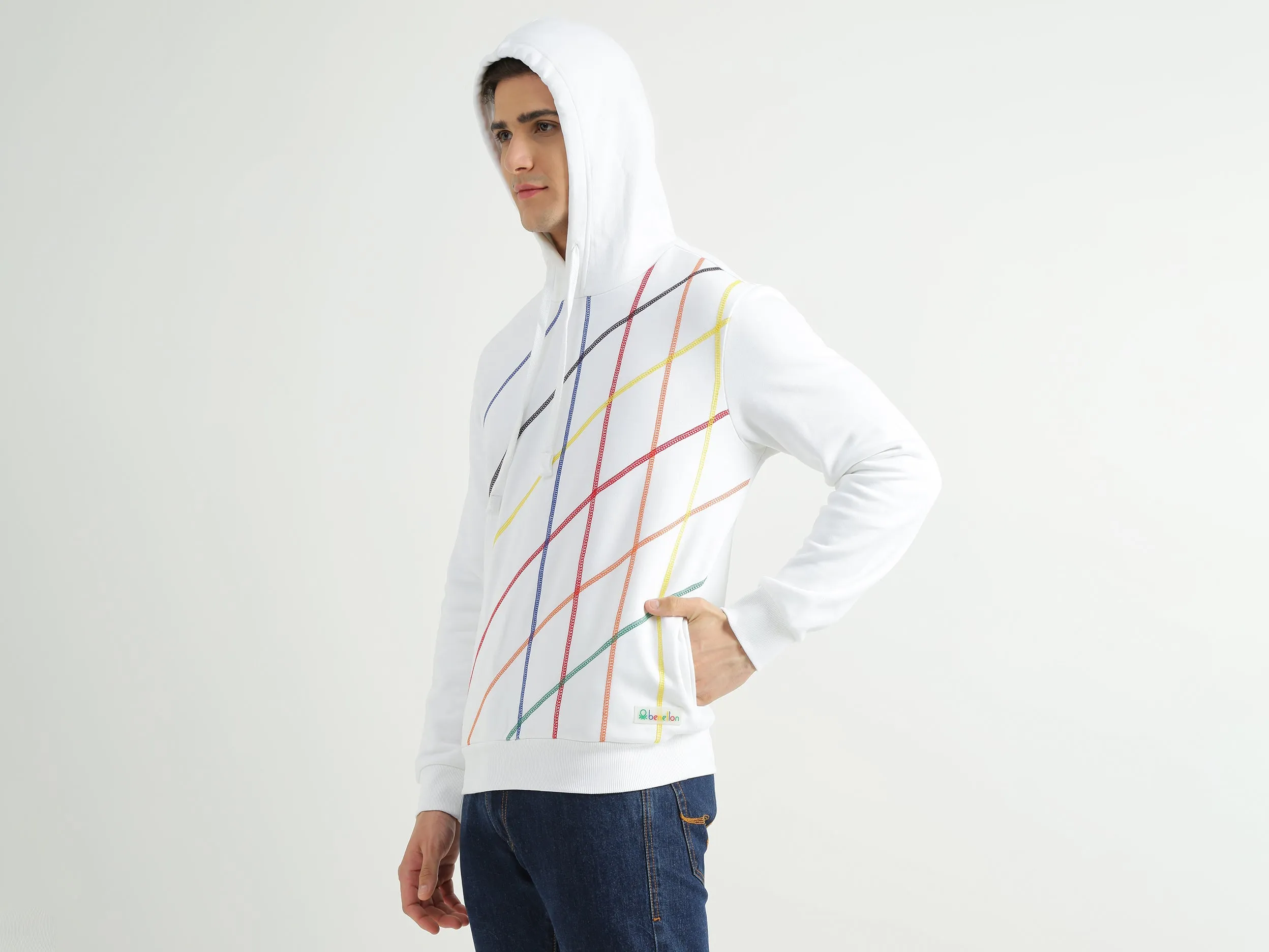 Mens Long Sleeve Stripe Sweatshirt