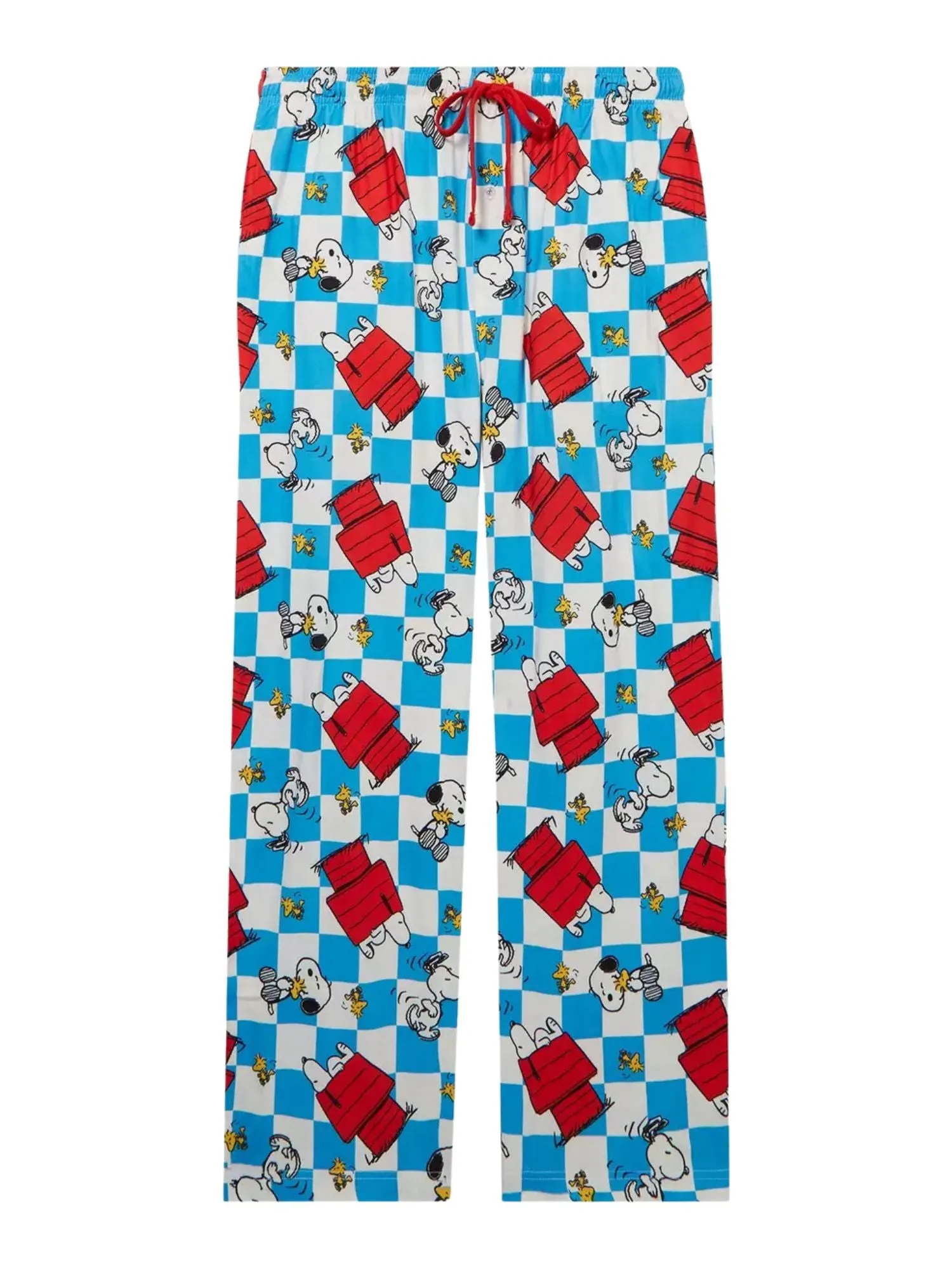 Men's Peanuts Snoopy Checkered Allover Print Sleep Pants Sleepwear
