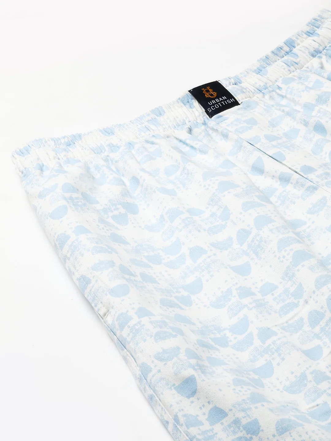 Men's Printed, Blue, Cotton, Regular Fit, Elasticated, Waistband, Pyjama  With Side Pockets