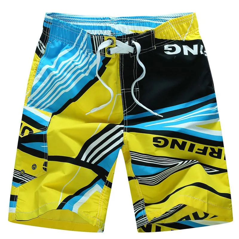 Men's Printed Board Surf Shorts With Quick Dry Feature