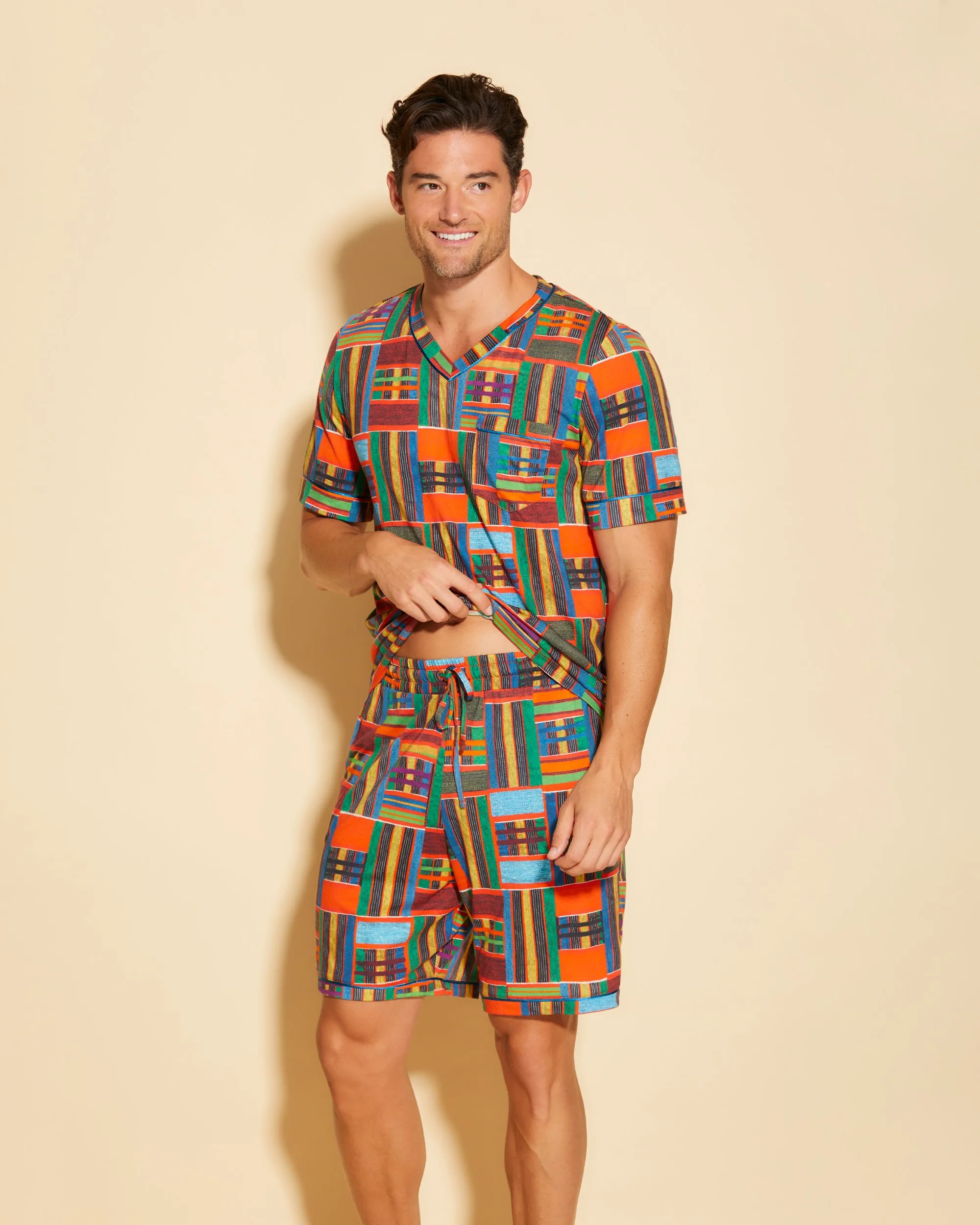 Men's Short Sleeve Top & Shorts Pajama Set