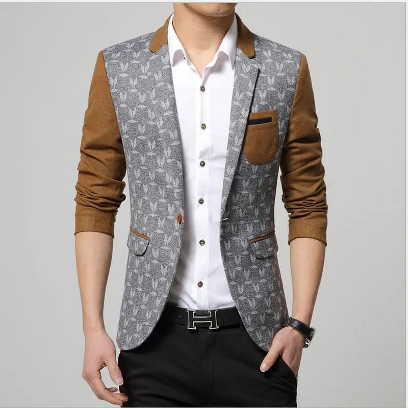 Men's Two Tone Blazer Print Jacket