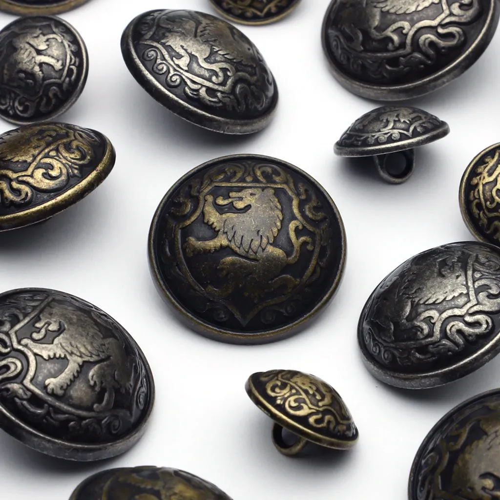 Metal Button Antique Gold