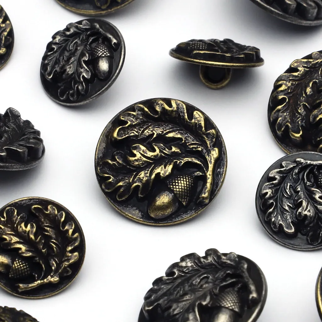Metal Button Antique Silver